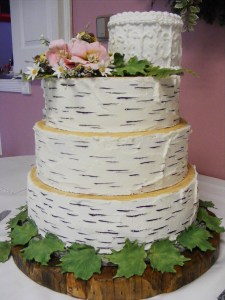 Birch Bark with brides bouquet
